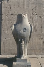 Giant statue of the Ancient Egyptian falcon-headed god Horus