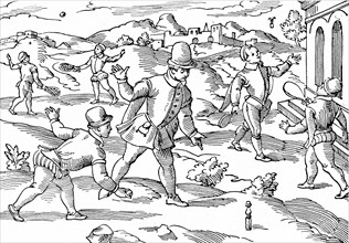 Children's games in 16th century