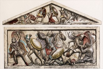 Alexander Sarcophagus' 4th century BC showing battle scenes