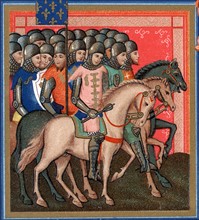 Band of Crusaders armed and mounted