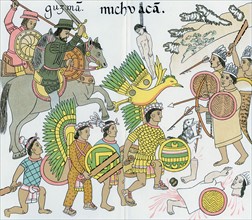 Battle between Nuno de Guzman and his native Tlazcalan allies