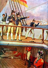 Nelson during the Battle of Trafalgar, 1805