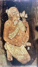 Painting of a Buddhist monk from the Ajanta cave temples