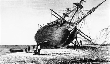 HMS Beagle' laid ashore