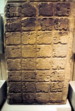Mayan lintel listing the nine generations of rulers at Yaxchilan