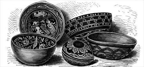 Vessels of japanned earthenware from Brazil