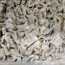 Romans in battle against the Barbarians