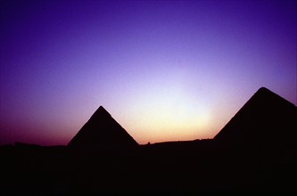 Pyramids at sunset