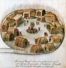 Native American Algonquin Indian village of Pomeiock