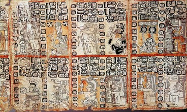 Section from the Mayan Troano Codex. Maya peoples of Central and South America