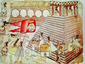 Aztec warriors defending the temple of Tenochtitlan