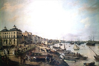 The port of Bordeaux in 1804