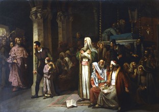 Service in the Synagogue during the reading from the Torah