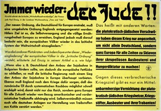 German Word War 2 anti-semitic propaganda leaflet
