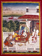 Indian miniature showing Krishna