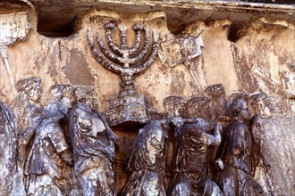 Roman troops carrying away the Menorah from the Temple at Jerusalem