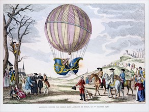 Ascent made by J.A. Charles in a hydrogen balloon