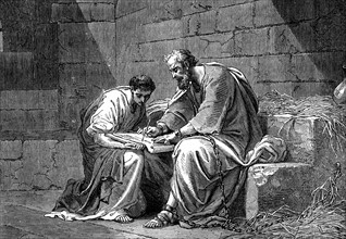 St Paul the Apostle in prison, writing his epistle to the Ephesians