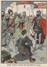 Queen Philippa pleading with her husband