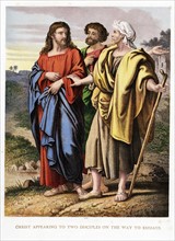 Christ appearing to the two disciples on the road to Emmaeus