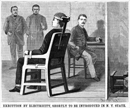 Artist's impression of execution by electric chair