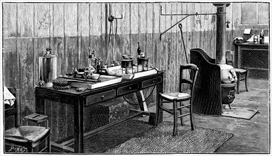 A corner of Pierre and Marie Curie's laboratory, Paris