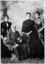 M. Sklodovski with his three surviving daughters