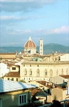 View of Duomo Cathedral in Florence with other buildings