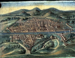 Map of Florence - anonymous 15th century Italian map