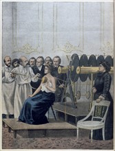 Francisque Crotte treating a patient with tuberculosis using electricity
