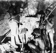 Basuto miners in De Beers diamond mines
