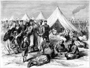 Franco-Prussian War 1870-1871: French prisoner of war camp at Wahn, near Cologne, 1870