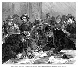 Agricultural Labourers' Union meeting in Farringdon Street, London, 1877