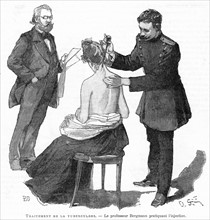 Professor Bergmann injecting a tubercular patient