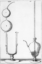 Two designs of barometer using mercury