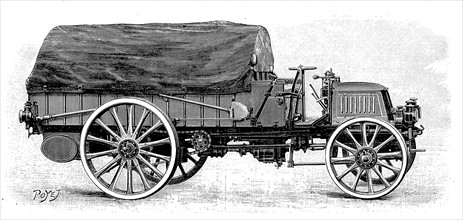 Army truck by Daimler, with 4 cylinder 12 hp engine 1904