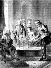 Mesmer's tub at his consulting room in parish which opened soon after his treatise "Memoire sur la decouverte de magnetism animal" in 1779