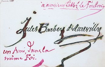 Autograph of Jules Barbey d'Aurevilly