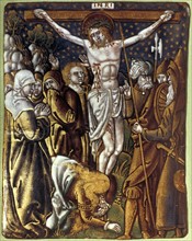Enamel depiction of Christ on the cross