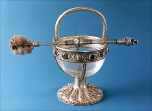13th century gold and glass religious offering cup
