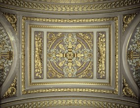 Palace of Versailles, detail of the ceiling in the Gallery of the Battles.