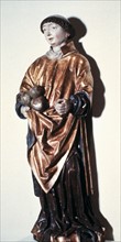 Statue dated 1480 in wood and painted depicting St