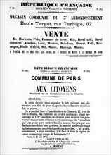Poster for a sell during the Paris Commune, May 1871