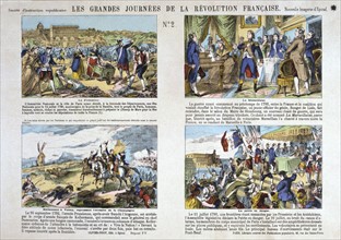 Series of illustrations representing the French Revolution