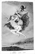 Goya, Plate 66 of 'Los caprichos': 'Alla va Eso'