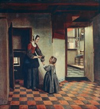 Pieter de Hooch  'Woman with a Child in a Pantry'