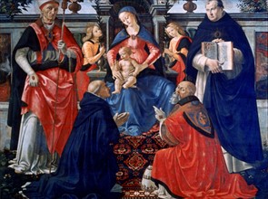 Madonna and Child enthroned with St Dionysius