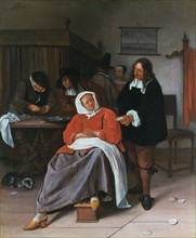 Jan Steen 'A Man offering an Oyster to a Woman'