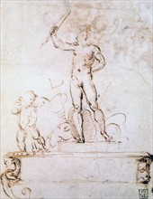 Raphael 1483-1520 Outline composition for a decoration of festival