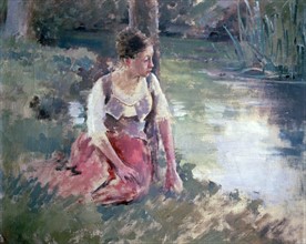 T Robinson 'Woman Beside a Stream'